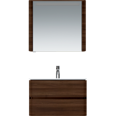 Зеркало, зеркальный шкаф, левый, 80 см, с подсветкой, орех, текстурированная AM.PM Sensation M30MCL0801NF