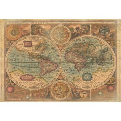 Старинная карта полушарий