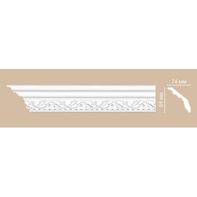 Потолочный плинтус с орнаментом DECOMASTER 95621 (84*74*2400)