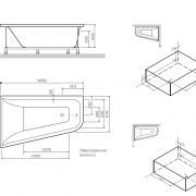Фронтальная панель для ванны правосторонняя AM.PM Spirit W72A-160R100W-P2