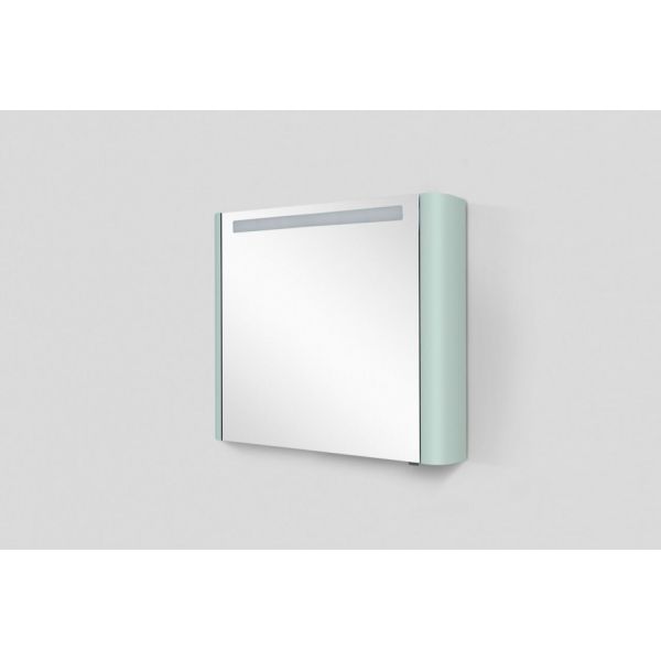 Зеркало, зеркальный шкаф, левый, 80 см, с подсветкой, мятный, глянцевая,шт AM.PM Sensation M30MCL0801GG