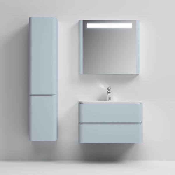 Зеркальный шкаф с подсветкой 80 см, левый, светло-голубой AM.PM Sensation M30MCL0801BG