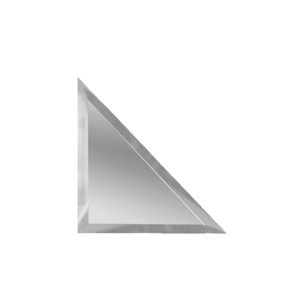 Треугольная зеркальная серебряная плитка с фацетом