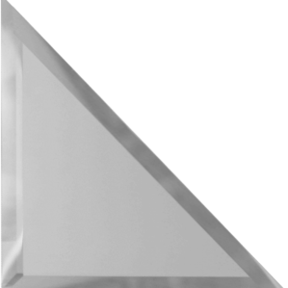 Треугольная зеркальная матовая серебряная плитка с фацетом