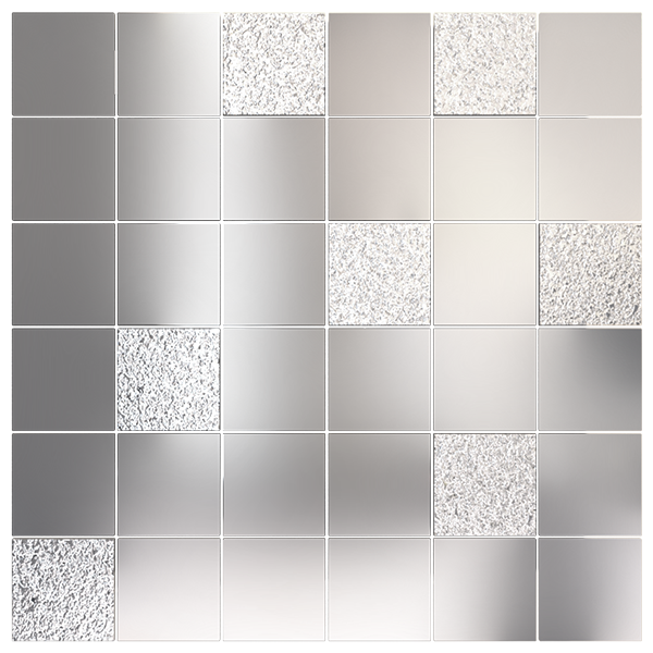 Зеркальная мозаика квадрат серебро и хрусталь вразброс 31,2х31,2