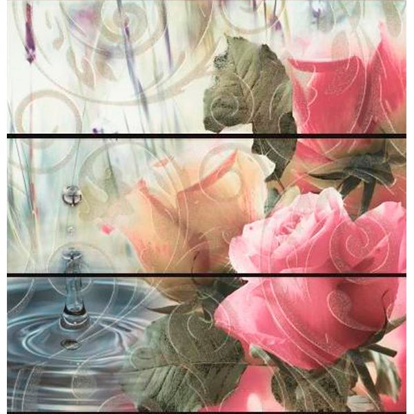 Mistral Decorado pink roses (из 3-x штук) Настенная 75,00x75,00