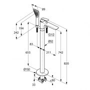 Смеситель для ванны и душа DN 15 2 Kludi Balance