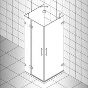 Душевое ограждение квадратное четырехсегментное LUX SQUARE GK-004B GuteWetter