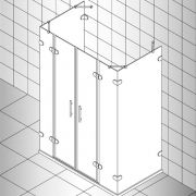 Душевое ограждение прямоугольное шестисегментное LUX RECTAN GK-006 GuteWetter