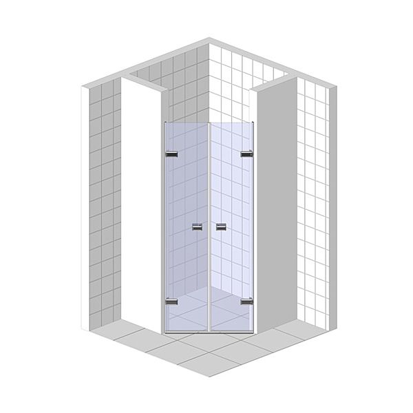 Дверь в душевую нишу двустворчатая распашная TREND DOOR GK-862G135 GuteWetter