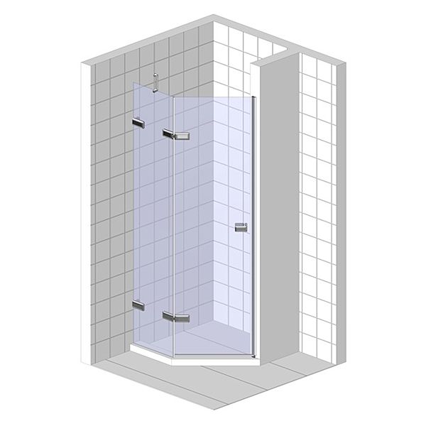 Дверь в душевую нишу угловая двухсегментная TREND DOOR GK-862AG135 GuteWetter