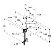 Кухонный однорычажный смеситель DN 10 Kludi Tangenta 44991F875