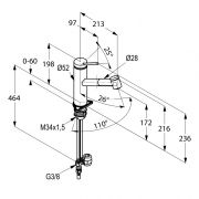 Кухонный однорычажный смеситель DN 10 Kludi Tangenta 44941F875