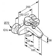 Cмеситель для ванны и душа DN 15 Kludi MX 334450562