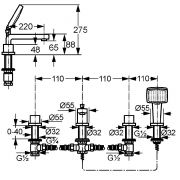 Cмеситель для ванны и душа DN 15 Kludi Q-Beo 504240565