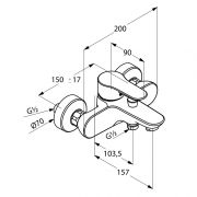 Смеситель для ванны и душа DN 15 Kludi Objekta 326530575