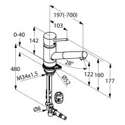 Кухонный однорычажный смеситель DN 8 Kludi Scope 339320575