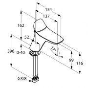 Oднорычажный смеситель на умывальник DN 15 Kludi Ambienta 530260575