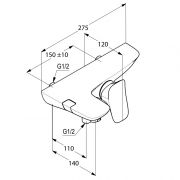 Смеситель для ванны и душа DN 15 Kludi Ambienta 534450575