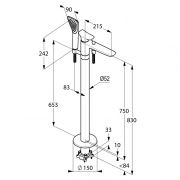Смеситель для ванны и душа DN 15 Kludi Ambienta 535900575