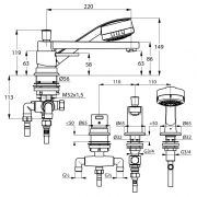 Смеситель для ванны и душа DN 15 Kludi Zenta 384470575