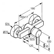 Однорычажный смеситель для душа DN 15 Kludi Zenta 388700575