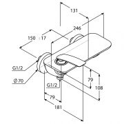 Однорычажный смеситель для душа DN 15 Kludi Balance 527100575