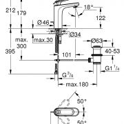 Смеситель однорычажный для раковины DN 15 M-Size Veris Grohe