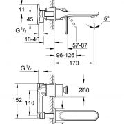 Смеситель для раковины на два отверстия S-Size Veris Grohe