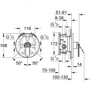 Смеситель однорычажный для душа 19 367 000 Veris Grohe