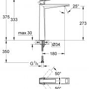Смеситель однорычажный для раковины DN 15 XL-Size Allure Brilliant Grohe