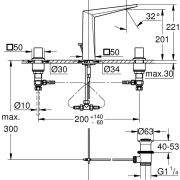 Смеситель для раковины на три отверстия, DN 15 M-Size Allure Brilliant Grohe