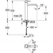 Смеситель однорычажный для раковины DN 15 XL-Size Allure Grohe