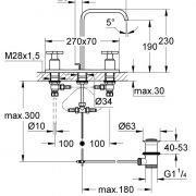 Смеситель для раковины на три отверстия, DN 15 Allure Grohe