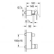 Смеситель однорычажный для душа, DN 15 Allure Grohe