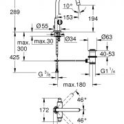 Смеситель для раковины на одно отверстие, DN 15 L-Size Atrio Jota Grohe