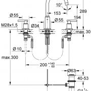 Смеситель Grohe Atrio 20009000 для раковины на три отверстия