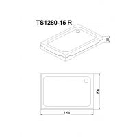 Душевой поддон TS 1280-15 R Easy Plumb Orans