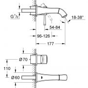 Смеситель для раковины на два отверстия S-Size Grandera Grohe