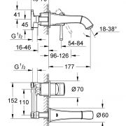 Смеситель для раковины на два отверстия S-Size Grandera Grohe