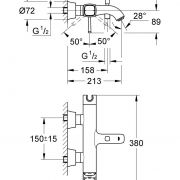 Смеситель однорычажный для ванны, DN 15 Grandera Grohe