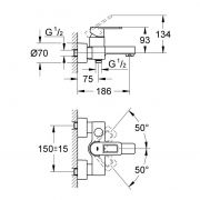 Смеситель однорычажный для ванны, DN 15 Quadra Grohe