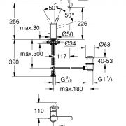 Смеситель однорычажный для раковины 1/2“ L-Size Lineare Grohe