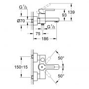 Смеситель для душа Grohe Lineare 33849000, рычажный