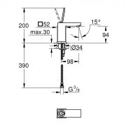Смеситель однорычажный для раковины DN 15 S-Size Eurocube Joy Grohe