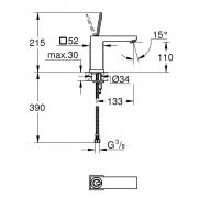 Однорычажный смеситель для раковины Grohe Eurocube Joy 23658000