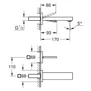 Смеситель для раковины на два отверстия M-Size Eurocube Joy Grohe