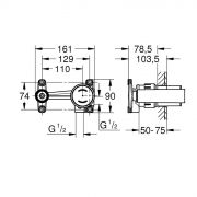 Смеситель однорычажный Joystick 1/2“, встраиваемый механизм Eurocube Joy Grohe
