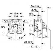 Смеситель однорычажный для ванны Eurocube Grohe