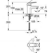 Смеситель однорычажный для раковины DN 15 S-Size Europlus Grohe
